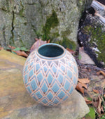 Load image into Gallery viewer, Vase in Turquoise Art Deco Pattern
