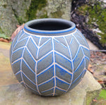 Load image into Gallery viewer, Vase in Blue Lapis Chevron Pattern
