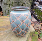 Load image into Gallery viewer, Vase in Turquoise Art Deco Pattern
