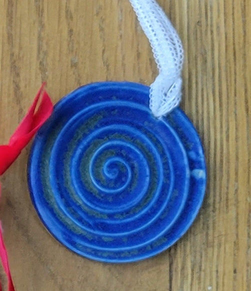 Flat Ornament Blue Swirl