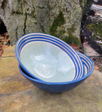 Load image into Gallery viewer, Salad Bowls in Blue Lapis Pinstripe Pattern
