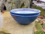 Load image into Gallery viewer, Salad Bowls in Blue Lapis Pinstripe Pattern
