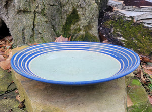 Low Serving Bowl in Blue Lapis Pinstripe Pattern