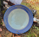Load image into Gallery viewer, Low Serving Bowl in Blue Lapis Pinstripe Pattern
