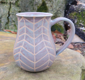 Coffee Mug in Amethyst Chevron Pattern