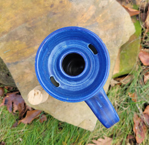 Travel Mug in Blue Lapis Pinstripe