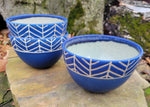 Load image into Gallery viewer, Cereal Bowls in Blue Lapis Chevron
