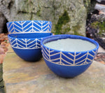 Load image into Gallery viewer, Cereal Bowls in Blue Lapis Chevron
