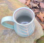 Load image into Gallery viewer, Coffee Mug in Light Turquoise Amethyst Chevron Pattern
