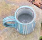 Load image into Gallery viewer, Coffee Mug in Turquoise Pinstripe Pattern

