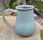 Load image into Gallery viewer, Coffee Mug in Slate Blue Chevron Pattern
