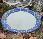 Load image into Gallery viewer, Large Oval Plates in Blue Lapis Chevron Pattern
