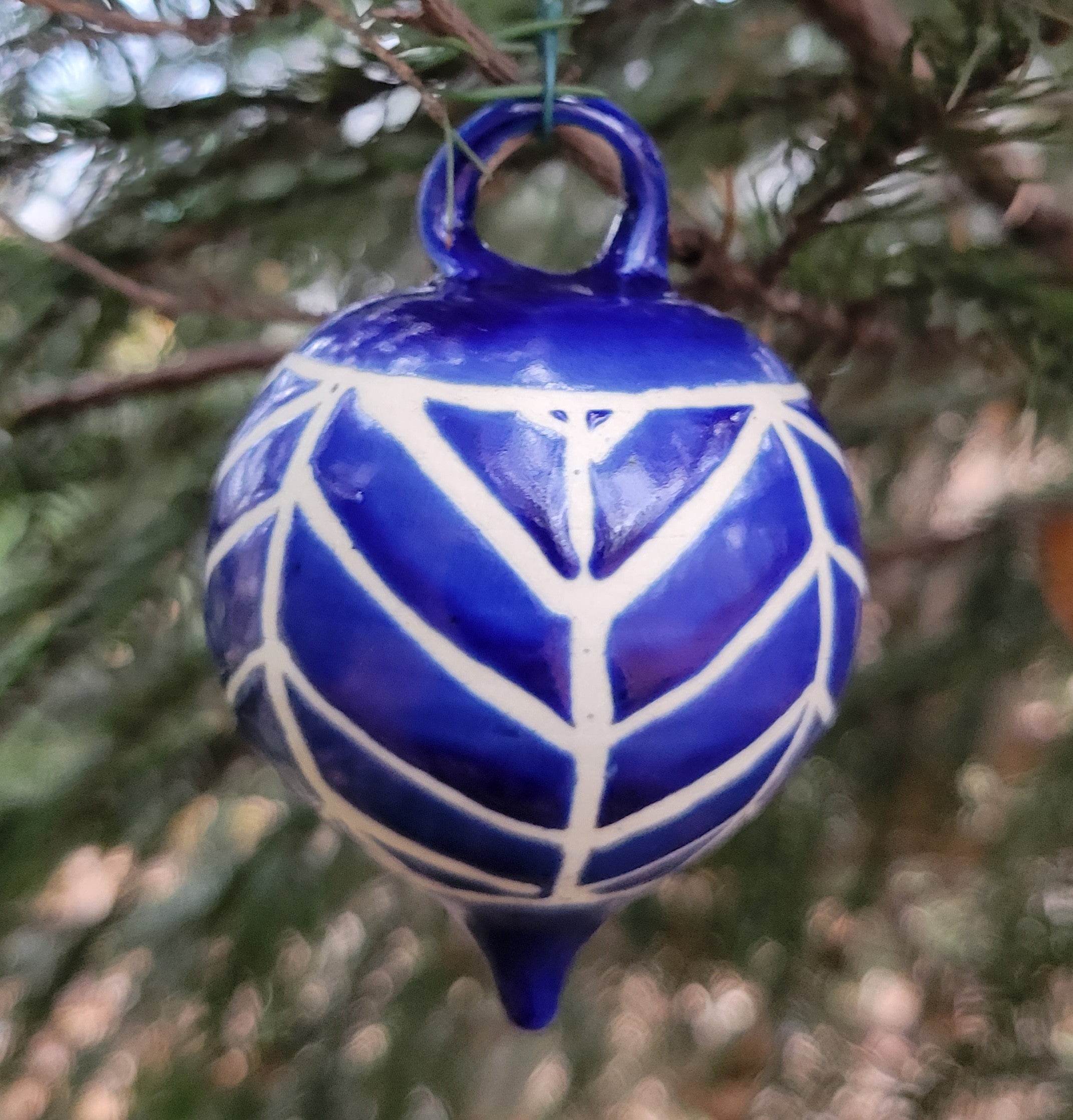 Ornament Blue with Chevron Pattern