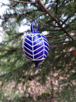 Load image into Gallery viewer, Ornament Blue with Chevron Pattern
