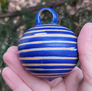 Ornament in Blue Lapis Pinstripe Pattern