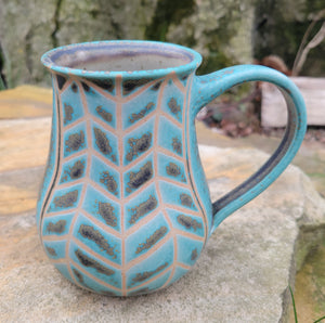Chevron Mug Turquoise