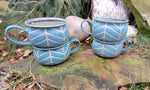 Load image into Gallery viewer, Soup Bowls in Blue Slate Chevron Pattern
