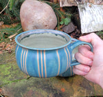 Load image into Gallery viewer, Soup Bowls in Blue Slate Pinstripe Pattern
