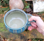 Load image into Gallery viewer, Soup Bowls in Blue Slate Pinstripe Pattern
