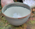 Load image into Gallery viewer, Large Serving Bowl in Blue Slate Pinstripe
