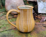 Load image into Gallery viewer, Chevron Mug Yellow Ochre Pinstripe
