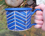 Load image into Gallery viewer, Camp Mug in Lapis Blue Chevron
