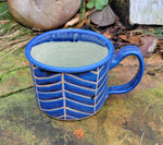 Load image into Gallery viewer, Camp Mug in Lapis Blue Chevron
