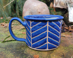 Load image into Gallery viewer, Camp Mug in Lapis Blue Chevron
