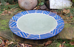 Load image into Gallery viewer, Wide Serving Bowl in Lapis Blue Chevron
