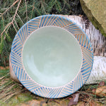 Load image into Gallery viewer, Wide Serving Bowl in Blue Slate Basketweave
