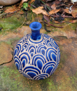 Bottle in Lapis Blue Scales pattern