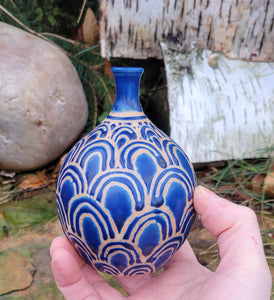 Bottle in Lapis Blue Scales pattern