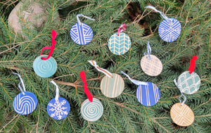 Flat Ornament Pine Green Swirl