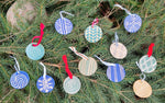 Load image into Gallery viewer, Flat Ornament Blue Slate Pinstripe
