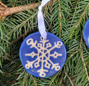 Flat Ornament Blue Lapis Snowflake