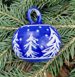 Load image into Gallery viewer, Ornament Glossy Cobalt Pine Trees
