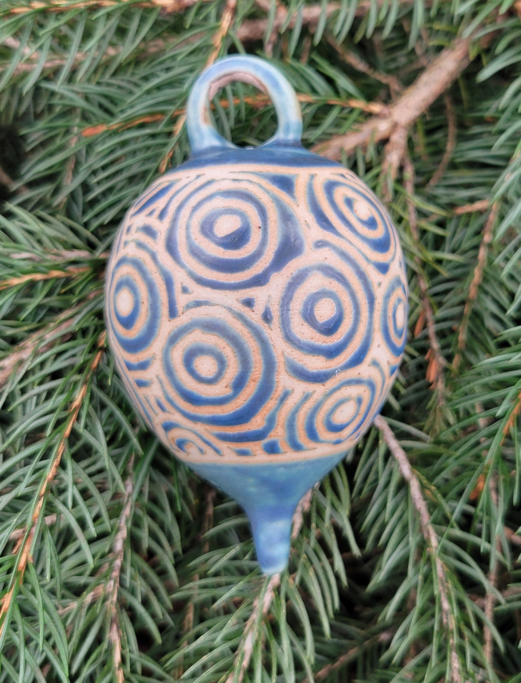 Ornament Blue Slate Circles Pattern