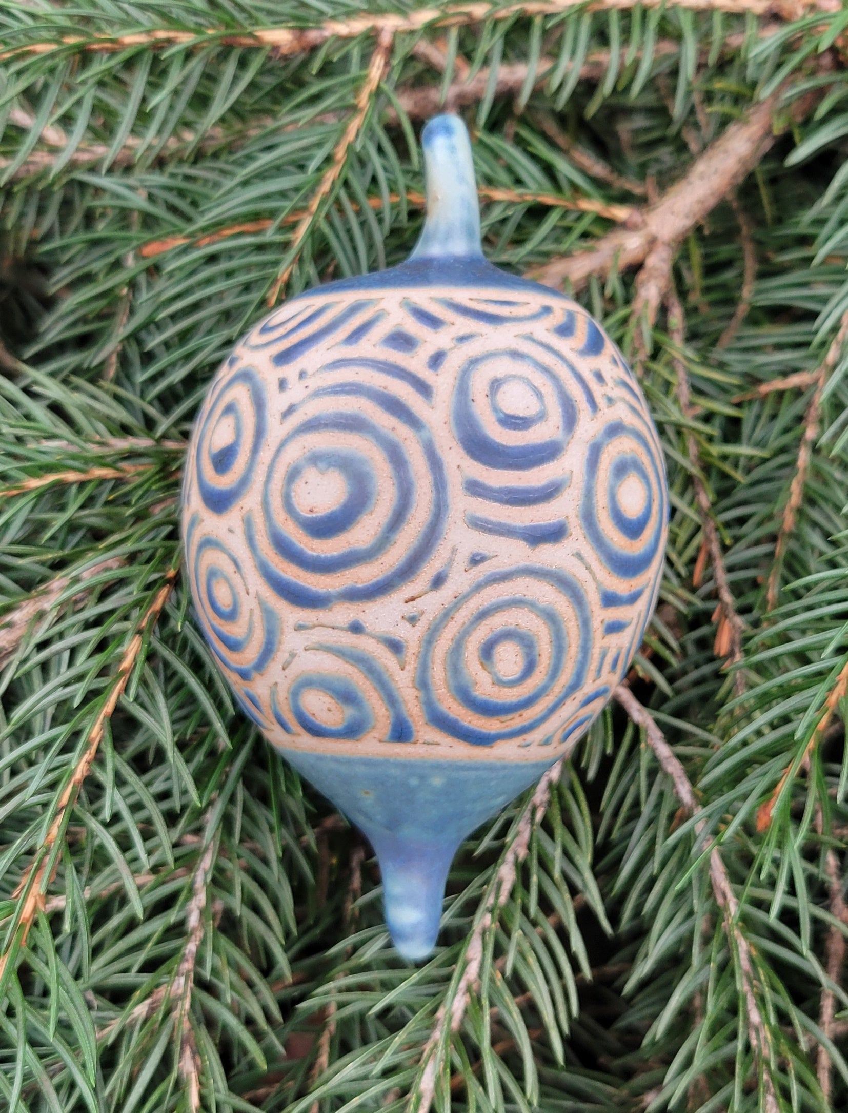 Ornament Blue Slate Circles Pattern