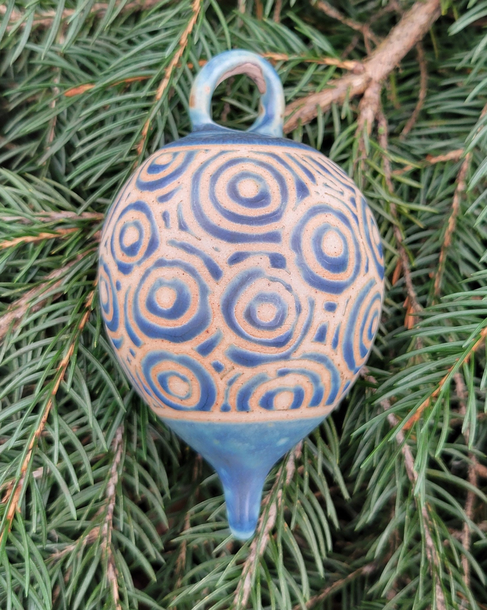 Ornament Blue Slate Circles Pattern