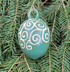 Ornament Pine Green Swirls