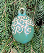 Load image into Gallery viewer, Ornament Pine Green Swirls
