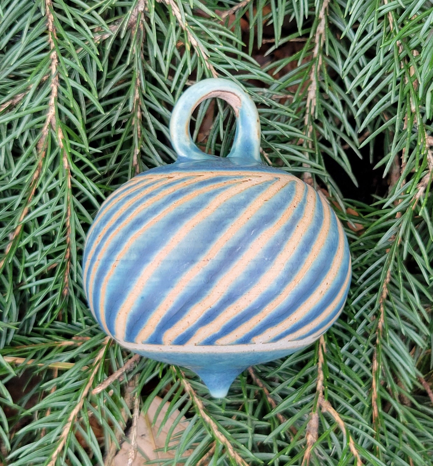 Ornament Blue Slate Swirl