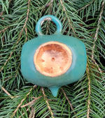 Load image into Gallery viewer, Ornament Pine Green with Copper Leaf
