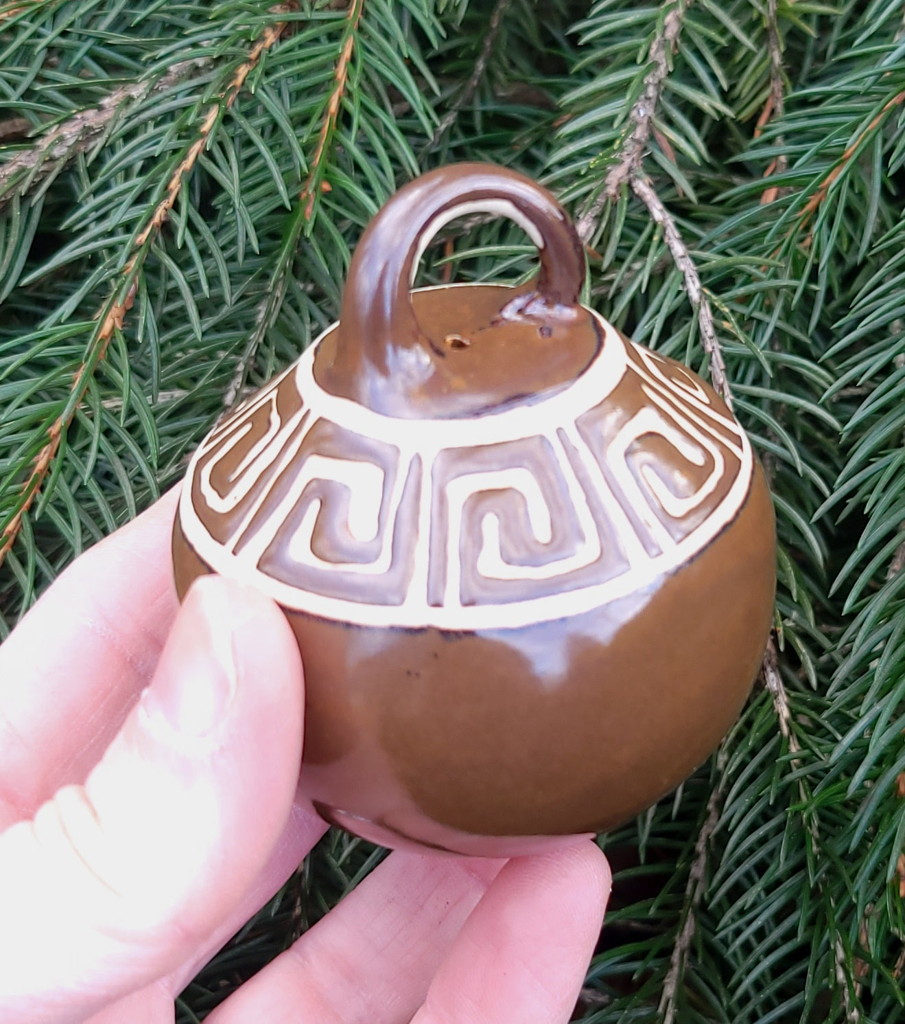 Ornament Teak with Greek Key