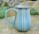 Load image into Gallery viewer, Coffee Mug in Blue Slate Pinstripe Pattern
