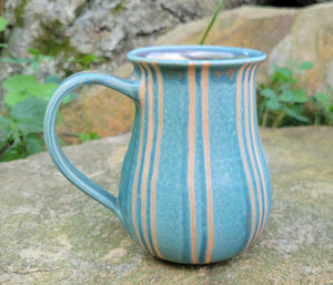 Coffee Mug in Blue Slate Pinstripe Pattern
