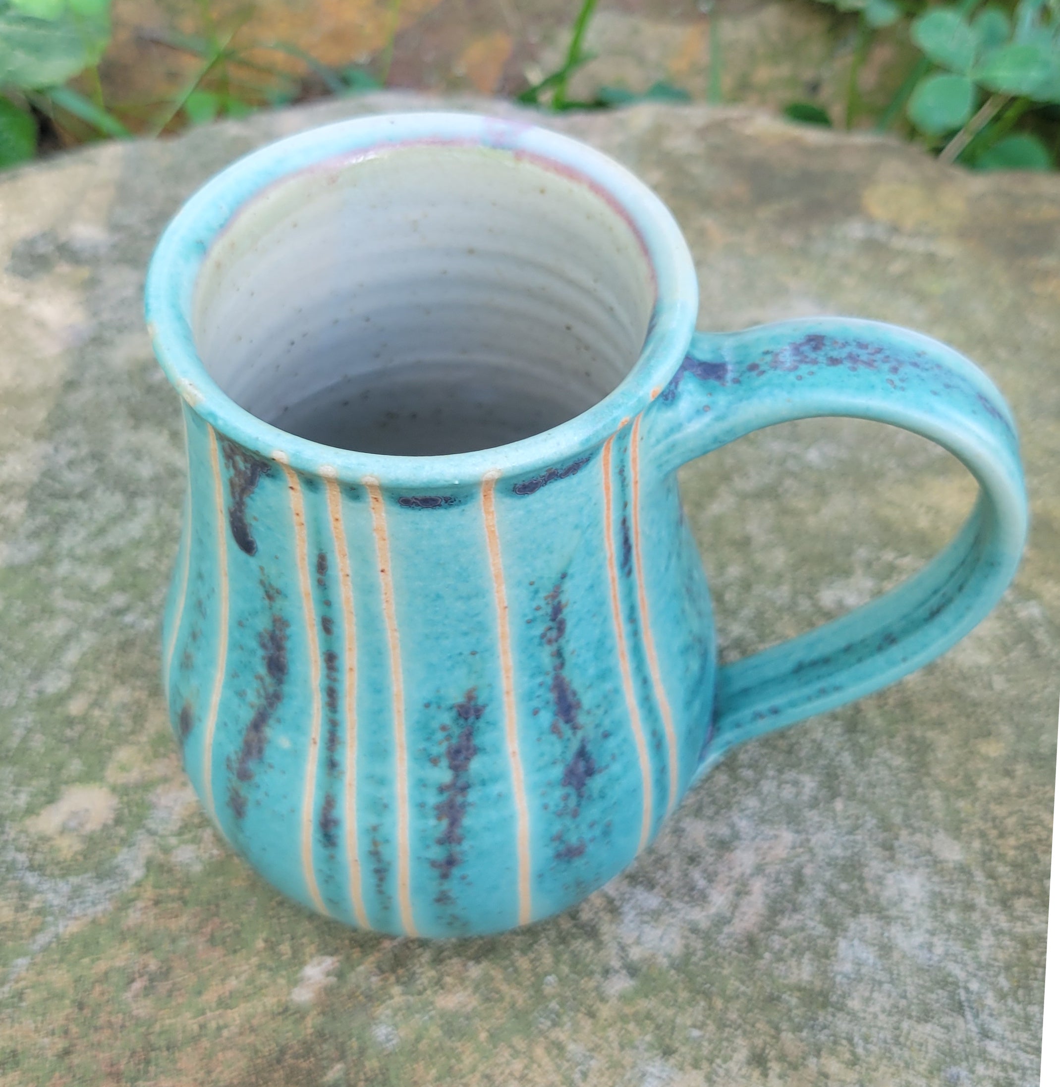 Pinstripe Mug Light Aqua