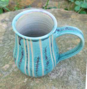 Pinstripe Mug Light Aqua