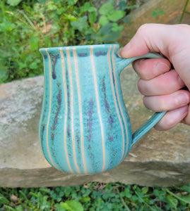 Pinstripe Mug Light Aqua