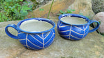 Load image into Gallery viewer, Soup Bowls in Blue Lapis Chevron Pattern
